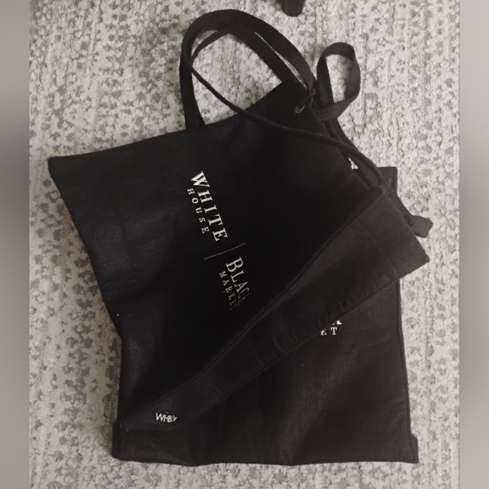 White House Black Market Black Tote Shopping Bags, Set Of 2 - Picture 2 of 7
